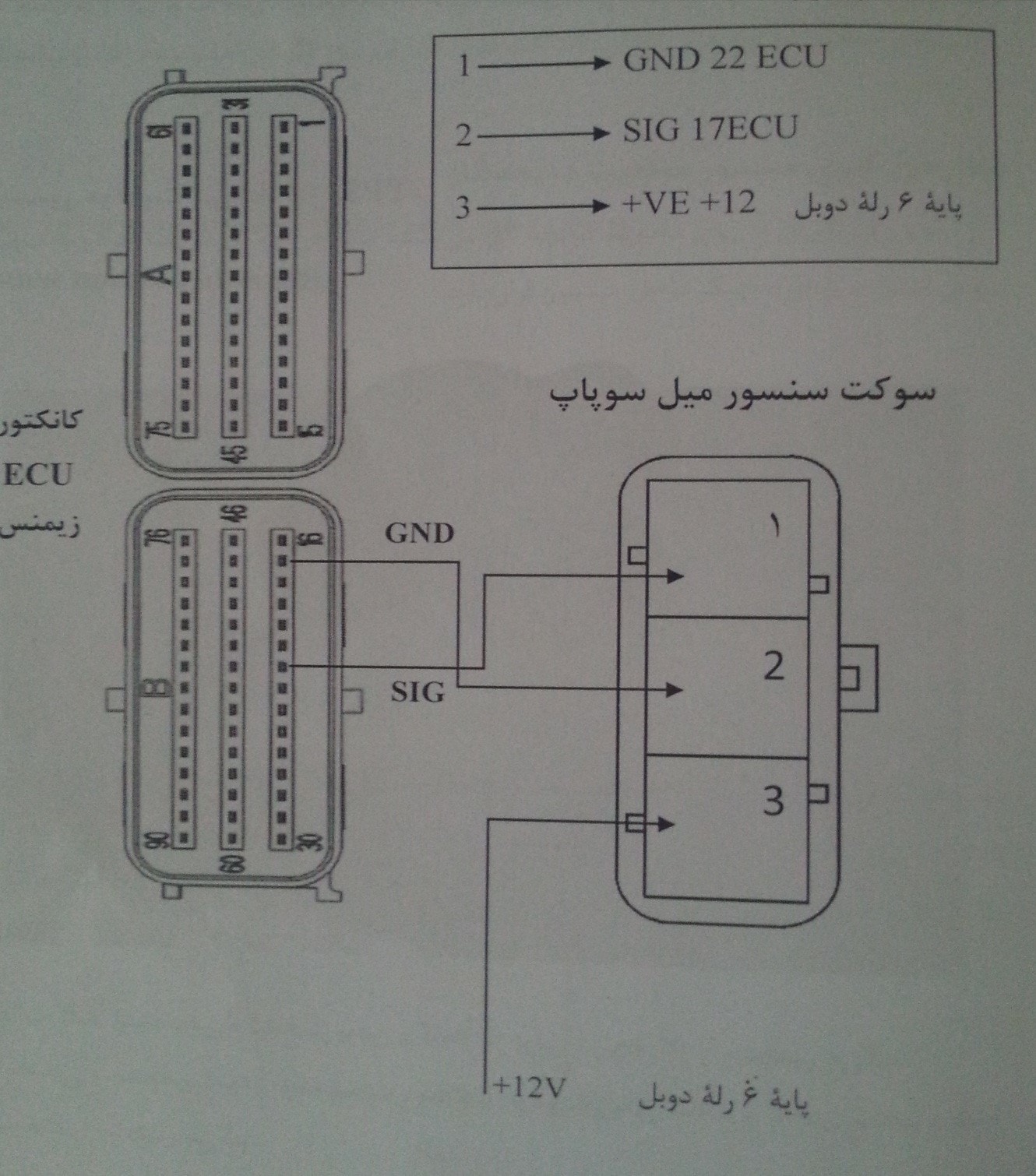 سوکت سنسور میل سوپاپ